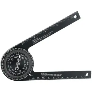 7 Inch Aluminum Miter Saw Protractor, Professional Angle Measuring Tool, Comes with Two Extra Straightedge Protractors for Woodworkers, Builders, Plumbers, Home DIY