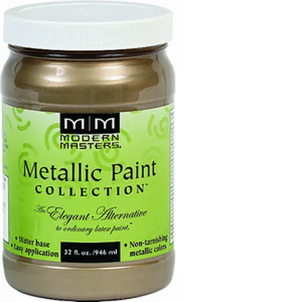 MODERN MASTERS ME708 1 qt. Nickel Metallic Semi-Opaque Paint for Carved Surfaces, Doors, Interior Office Stationery & Supplies