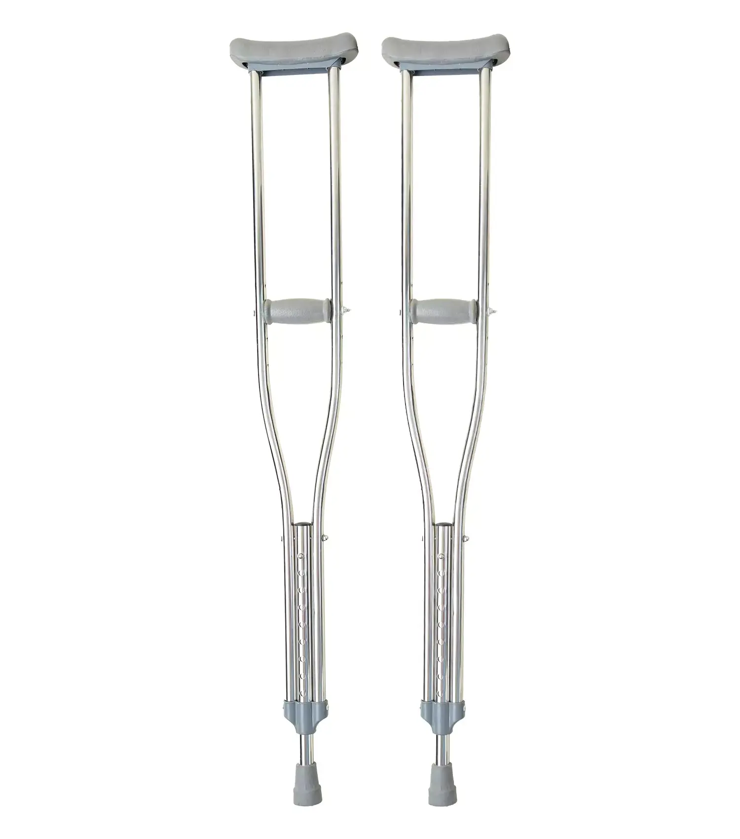 SNUG360 Stainless Steel Underarm Walking Crutches - USA-Designed Healthcare Equipment, Adjustable via Push-Button, Lightweight, 250 lbs Weight Capacity, Comfortable Foam Pads, Non-Skid Tips, Adults, Steel Frame
