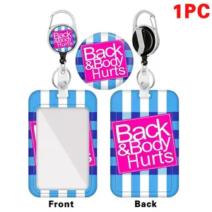 Retractable Badge Holder, 1 Count Cute ID Name Tag Work Badge Holder, ID Name Tag Holder for Office Workers, Men, Women, Teachers, Fun Badge Holder