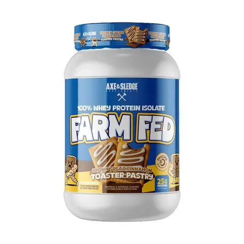 AXE-SLEDGE Farm Fed Protein Powder - US Premium Protein Formula, Grass-Fed Whey Isolate, 25g Lean Dietary Supplement, Workout Training Supplements, Sports Nutrition, Post-Workout Fuel, Enzyme-Easy Mix Vanilla for Adults
