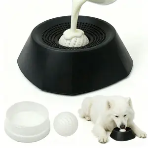 Pet Anti-Slip Slow Feeder Bowl for Dogs, Thermoplastic Rubber, Interactive Entertainment Ball Design, Bone Broth and Yogurt Licking Bowl, Uncharged, Slow Feeding Aid Tool