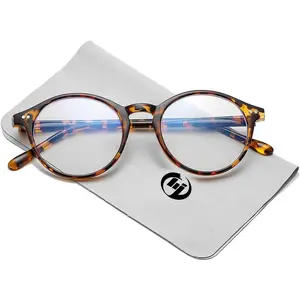 Blue Light Glasses for Women Men Round Bluelight Blocking Glasses Thick TR90 Frame Eyeglasses