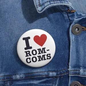 I Heart Rom Coms Pin Buttons - Perfect for Movie Lovers