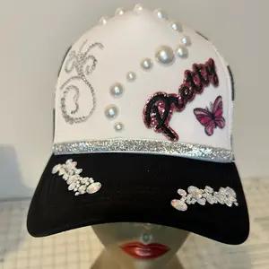 Embellished bling trucker hat