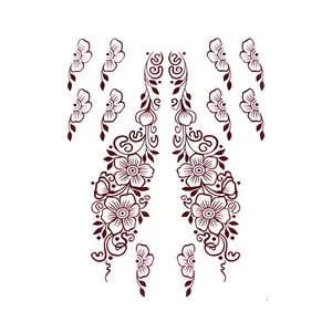 Henna Temporary Tattoo Sticker, 3 Sheets Waterproof Long Lasting Temporary Fake Tattoo Stickers, Body Art Decals for Women & Men