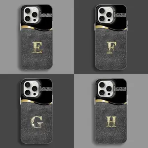 Suitable for [iPhone 15 Pro Max] New high-end crown letter glass mobile phone case new business simple explosion-proof mobile phone case affordable anti-fall anti-fingerprint-888