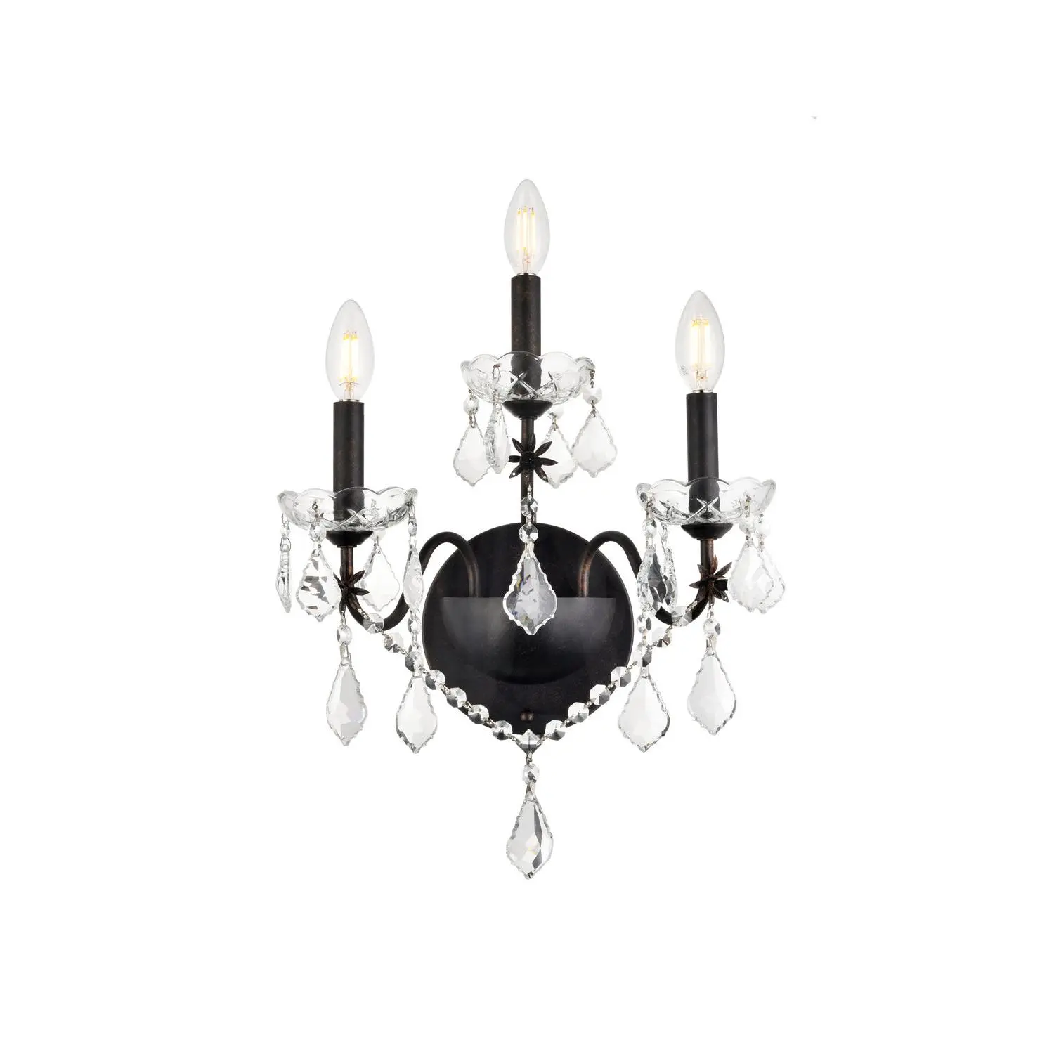 St. Francis Three Light Wall Sconce Dark Bronze