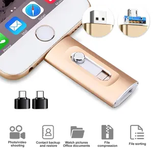 【Free.ship】SETIPS 3-in-1 USB Flash Drive 256GB High-Speed USB 3.0 with Type-C Adapter OTG Photo Stick for iPhone Android PC Backup Storage for Photos Videos 64G-128G-256G MFi Certified Multi-Port Design