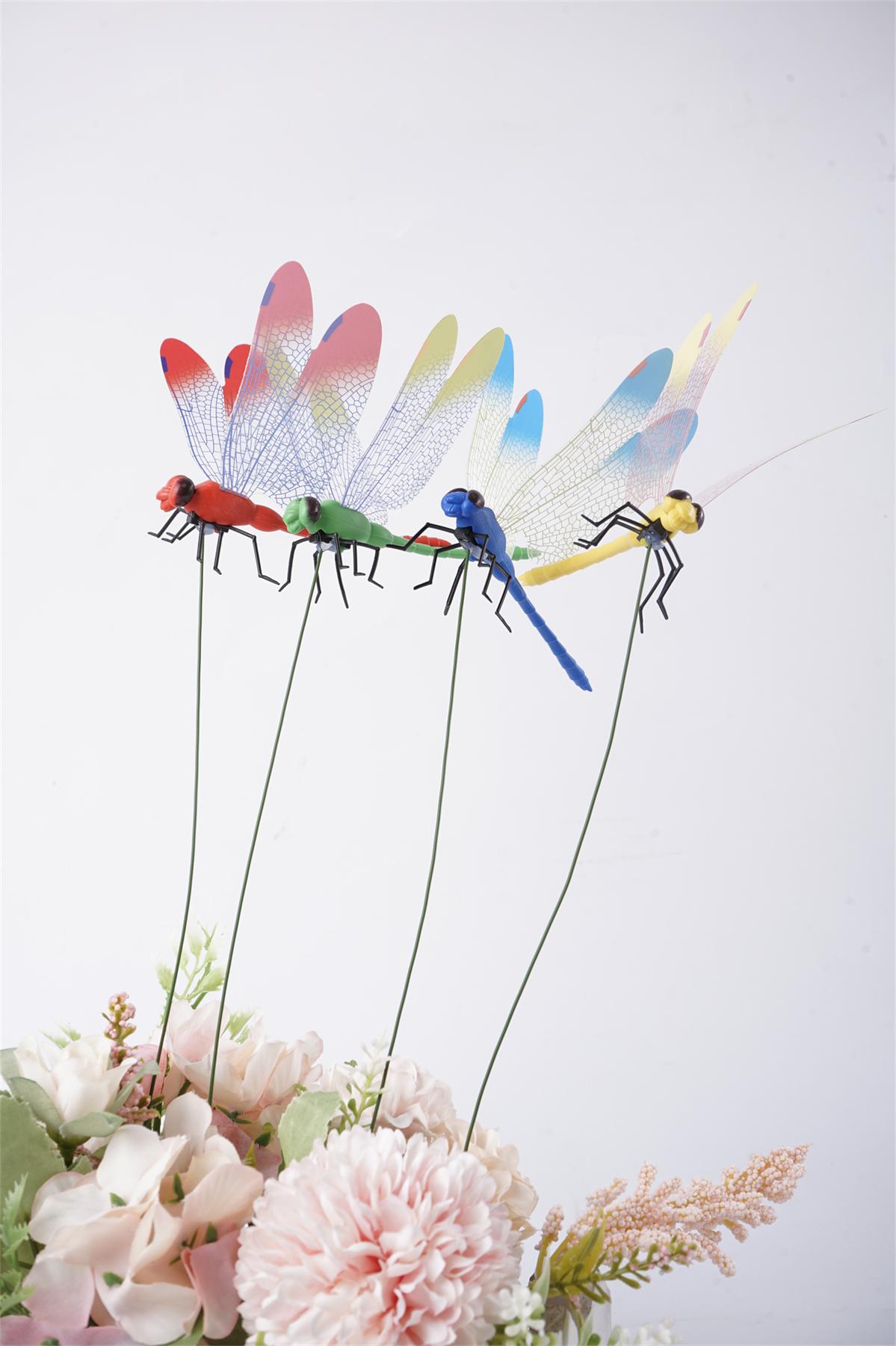 4/8/12PCS Dragonfly Hat Clip Bug Repellent,Outdoorhat Clip on Fake Dragonfly Rod clipfor Bug Repellent, 3D Dragonfly GardenStakes Decor, Multicolor Waterproof, EasyAttachment for indoor Outdoor Mosquito repellent DRAGONFLY