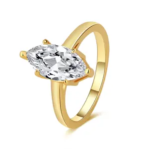 #20 (Marquise cut 1/2/3 CT) 925 Sterling Silver Synthetic Moissanite Rings