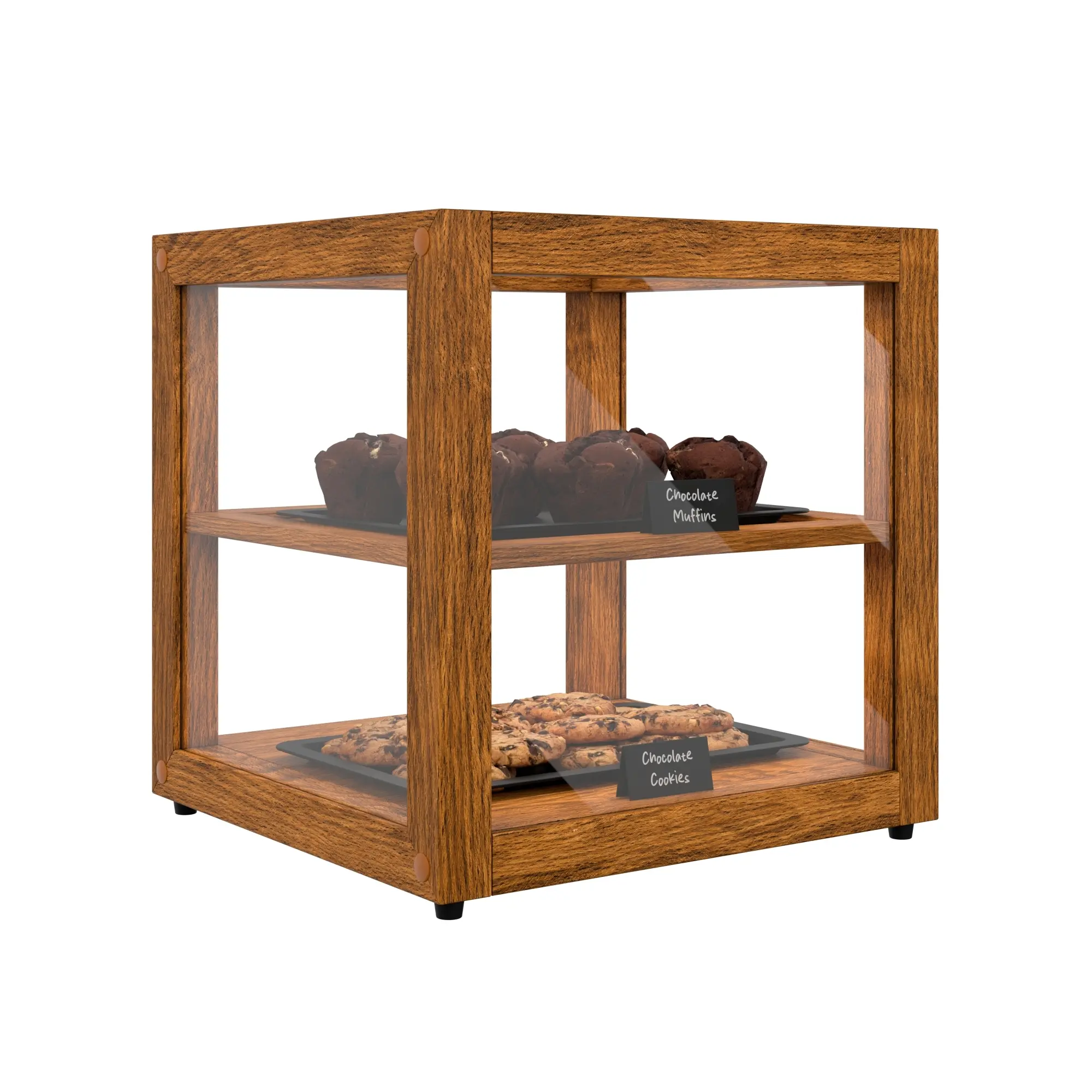 15 In. Artisan Light Wooden Bakery Display Square Case (KM-BDW-15L)