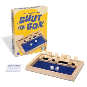 Shut The Box Game - Wooden Classic for Ages 8+ | Fun Family Dice Game of Strategy & Luck