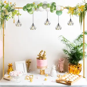 Over The Table Rod Stand with Clamps,  Metal Table Arch Adjustable 38"-" Tall 34"-102" Length, Table Balloon Arch for Wedding, Anniversary, Birthday, Party, Christmas Decoration