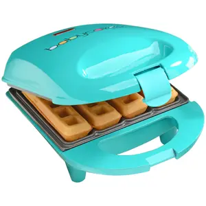 Babycakes Mini Waffle Stick Maker by Select Brands, Easy Bake Nonstick Waffle Iron + Recipe Book, Makes 4 Breakfast Waffle Sticks At a Time, 500W