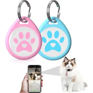 2-Pack QR Code Pet ID Dog cat Tags for Collar Personalized for Cats Online Profile - Scan QR Receive Instant Pet Location Alert Email, Anti-Lost,No Subscription fees (Blue & Pink, for cat - 1")