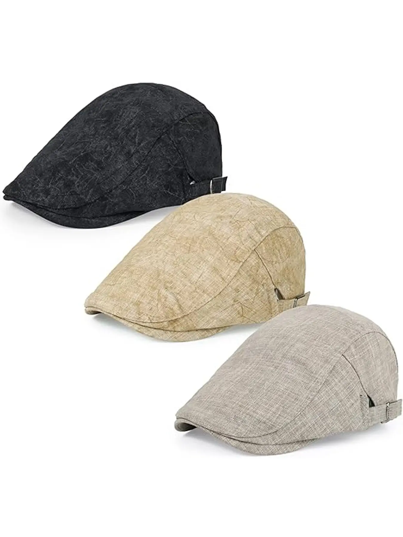 3Pcs Men's Newsboy Caps Casual Cooling Lightweight Scally Cap for Men Adjustable Flat Cap Quality Caps High Quality Hat Adjustable Fit Hat