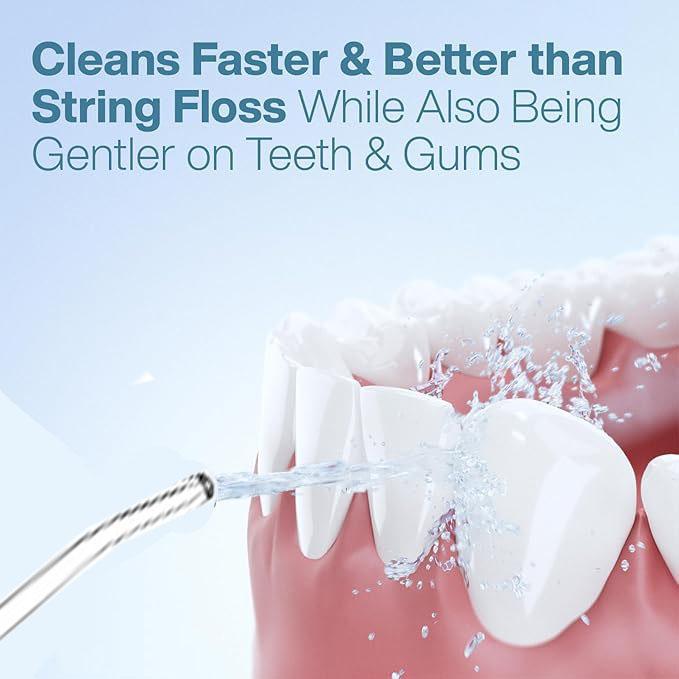 C5 Water Flosser  Wireless Portable Oral Irrigator Portable Wireless Oral Irrigator 320 mL  4 Nozzles  2 Modes  Rechargeable  IPX7 Waterproof Suitable for Braces Wearers  Removes Tonsil Stones/Dental Calculus Oral Plaque Remover smart chip