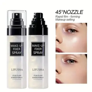1PC Star Glitter Sand Setting Spray Long-lasting Oil Control Waterproof and Sweatproof Refreshing Quick-dry Long-lasting Non-smudging Suitable for daily commute makeup, date and party makeup Natural and non-smudging Convenient to carry Travel essential