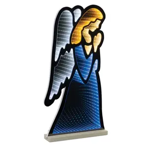 Melrose  24.5 in. Acrylic UL Plug Angel Infinity Light - Blue, Yellow & White