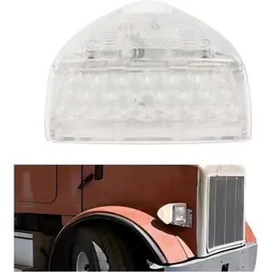 KQQIO Turn Signal Amber Headlight 31 LED Compatible with Peterbilt 357 365 378 379 359 Head Light Marker Park Light Indicator 31 Amber Front Clear Lens 1 Pc