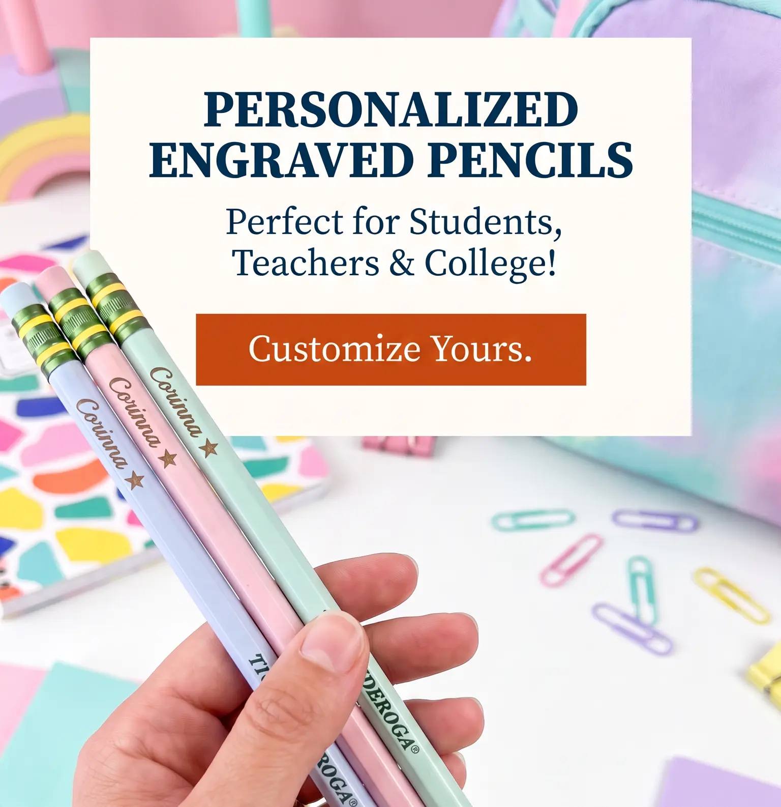 Personalized Laser-Engraved Pencils