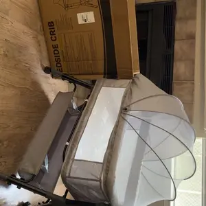 Baby Bassinet Crib, Crib for Infant&Newborn, Bedside Sleeper with Storage Basket and Mosquito Net, Easy to Fold, Height Adjustable, Portable Side Bed Crib