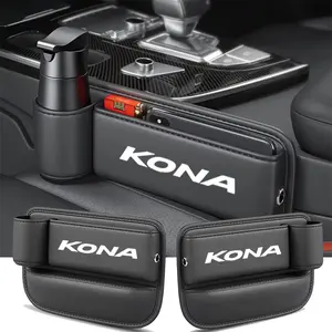 Hyundai Kona Car Seat Gap Storage Box, Car Seat Organizer, PU Leather Material, Multi-Functional Design, Easy Clean & Durable, Ideal for Car Interiors