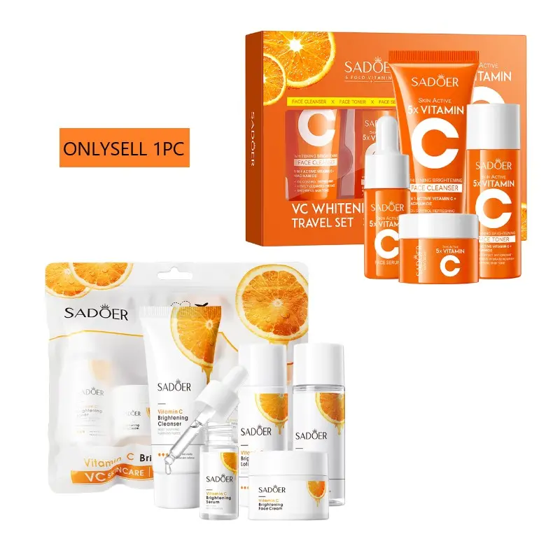 Vitamin C Essence Skincare Set, Skin Brightening Kit, Glow Skin Set, Glowing Skin Kit, Hypoallergenic, Travel-Friendly, Contains Hyaluronic Acid & Niacinamide, Brightening & Moisturizing