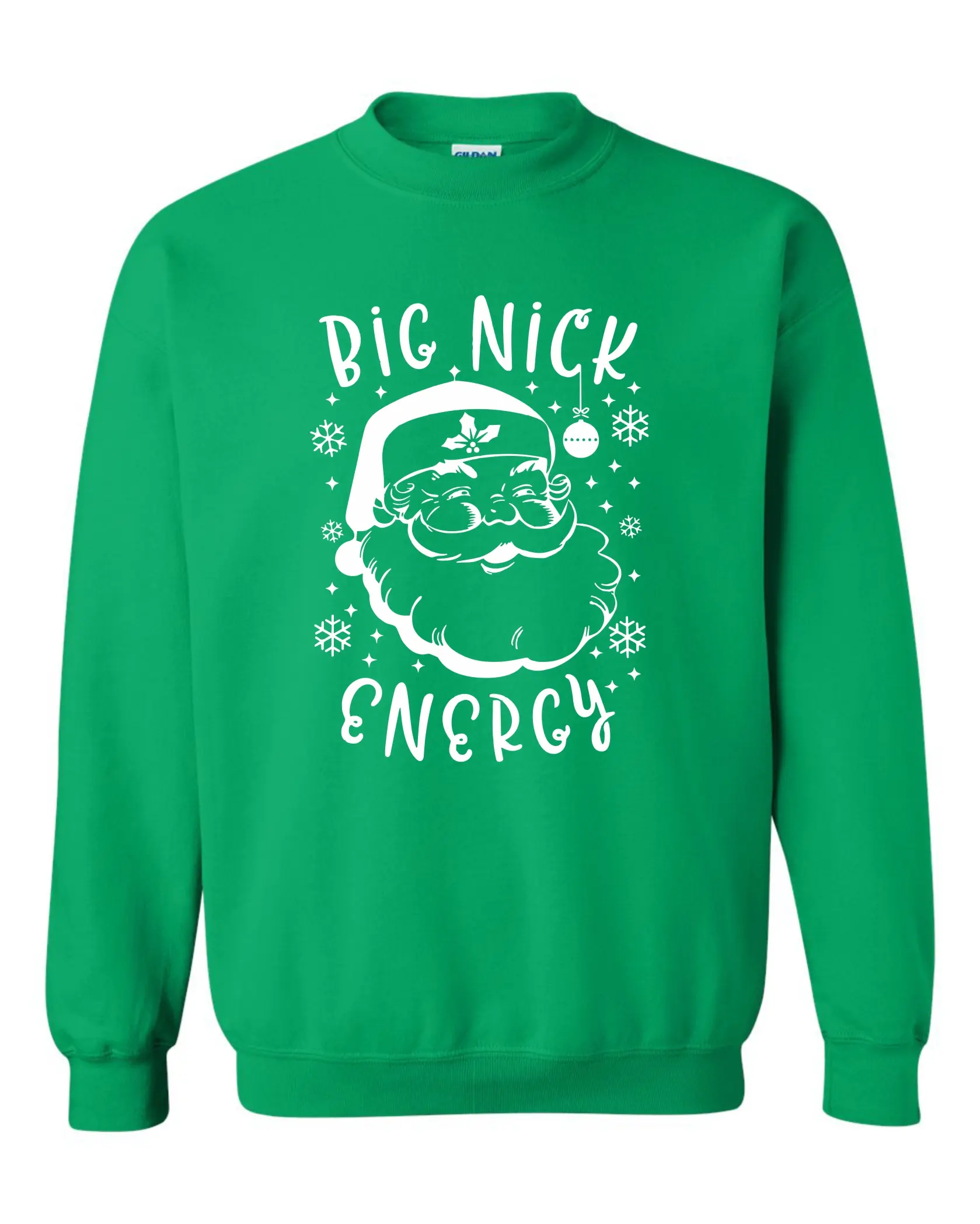 Big Nick Energy Christmas screen printed design on unisex Crewneck Sweatshirt