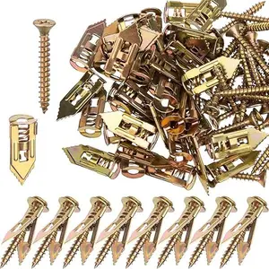 12x30mm Self Drilling Drywall Anchors with Screws Kit, No Drill or Holes in Wall, Hangs up to 66 lbs