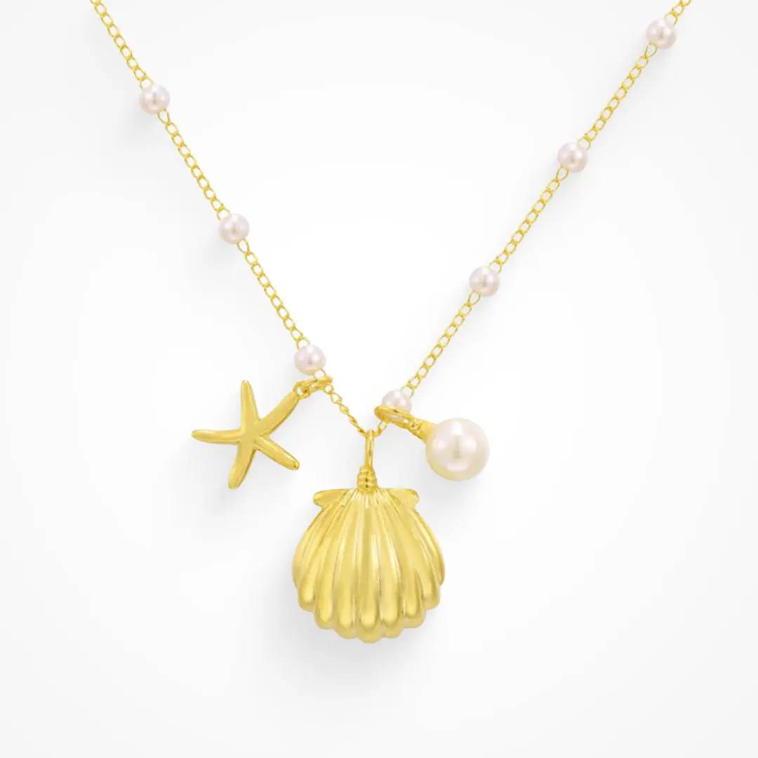 18K Gold Waterproof, Sea Breeze Necklace