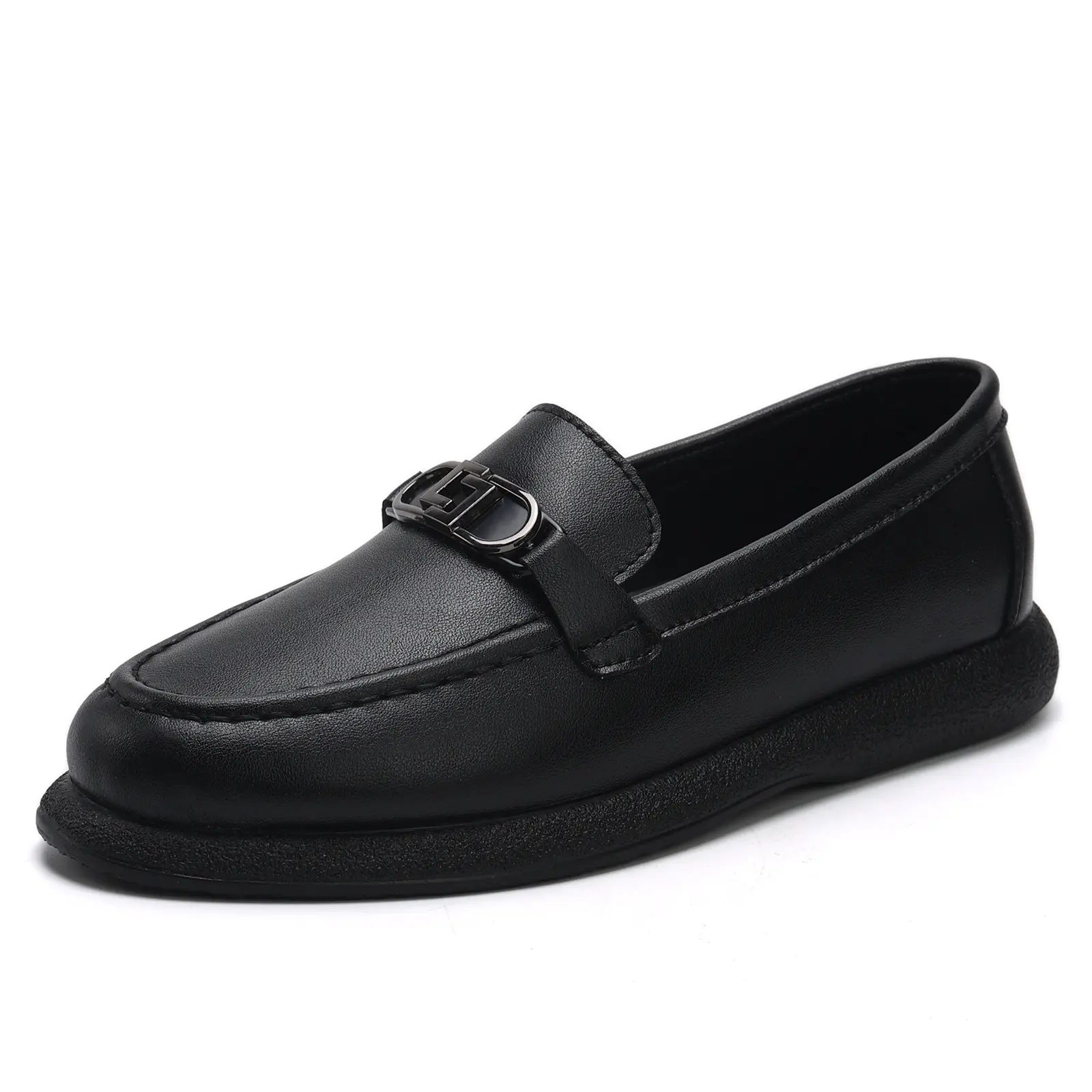 hikwuz Loafers for Women Classic Leather Penny Loafers Shoes Comfortable Slip On Dressy Casual Business Work Office Ladies Loafers Beige