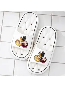 Anime Demon Slayer Co-branded Funny Slippers, Zenitsu Agatsuma Nezuko Kamado Tanjirou Creative Big Head Style Home Slippers, Non-slip Soft Sole Indoor Slippers For Men And Women, Anime Peripheral F