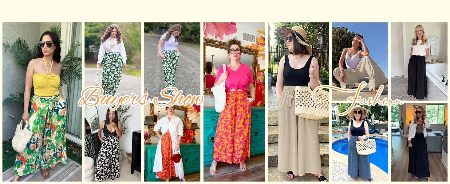 Bsubseach Wide Leg Pants Woman Flowy Floral Palazzo Pants for Women High Waisted Summer Casual Trousers Cruise Outfits Bsubseach Wide Leg Pants Woman Flowy Floral Palazzo Pants for Women High Waisted Summer Casual Trousers Cruise Outfits