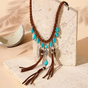 Turquoise Handmade Necklace - Bohemian Style, Fashionable for Vacation (Unique, Stylish)