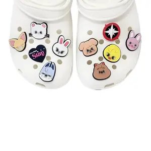 Cute Animal Shoe Charms Decorations Cartoon kpop Character Design for Sandals Accessories, 10-Piece Set