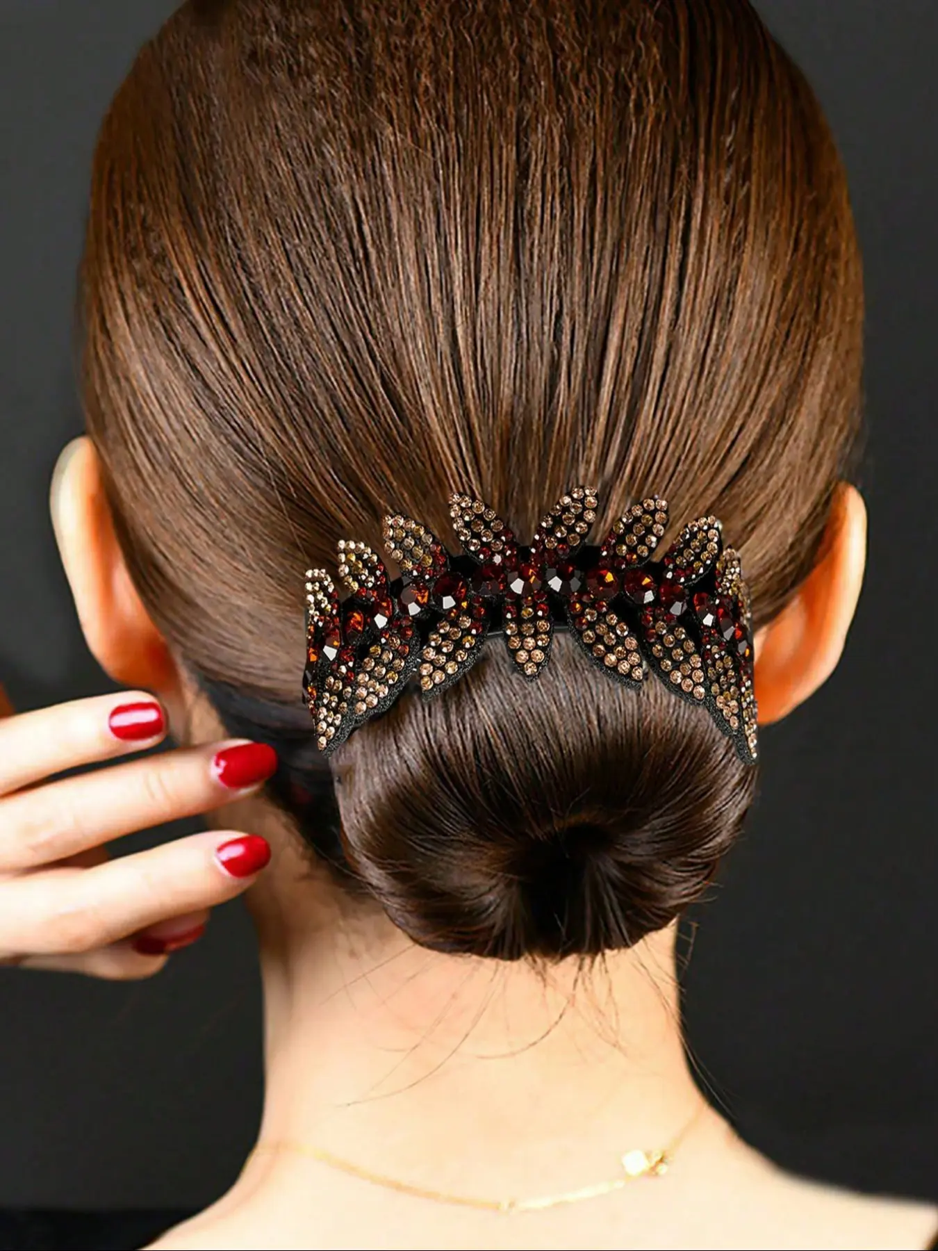 Women Hair Claw Clip with Rhinestone Flower Design, Random Color Crystal, Stylish Updo Hair Accessory, Fashion Hair Accessories for Daily Wear, Wedding & Special Occasions, Bridal Hair Accessories, Barrettes, Claw Clip Ponytail, Claw Hair Clips