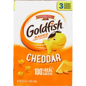 Goldfish Baked Snack Crackers, 100% Real Cheddar Cheese, 3 Stay Fresh Bag, 66 oz.