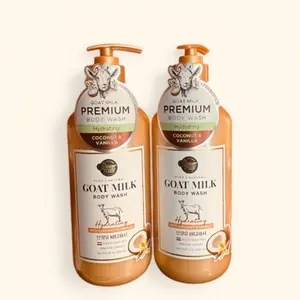 Premium Goat Milk Body Wash Shower Mate Pure Natural Hydrating with Coconut & Vanilla Set 2 for Soft Skin