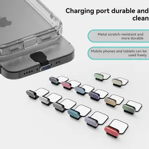 Metal Dust Plug for Apple iPhone 17 Pro Max Air 16 Pro Max 15 Pro Max, Universal Typ-C Charging Port Protector, Anti-Dust Cover