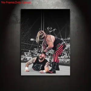 1 Piece/Set Frameless Canvas Painting Print Poster, Artwork, Classic Realistic Superstar Pop Art,The Fiend Bray Wyatt vs Kenvin Owens,Perfect Gift For Professional Wrestling Lovers,Home,Dorm,Wall & Room Decor