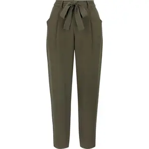 BISHOP + YOUNG: OLIVE GREEN PAPERBAG HIGH RISE PANTS