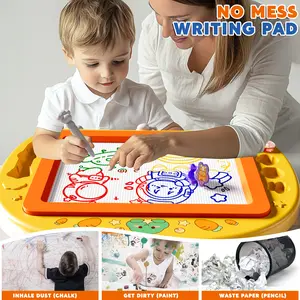 Erasable doodle writing board with stamps and pen, early education toys for children, drawing board toddler toys, suitable for 2-3 year old girls and boys 2-3 year old sketching writing doodle book, travel games, educational learning toys for children