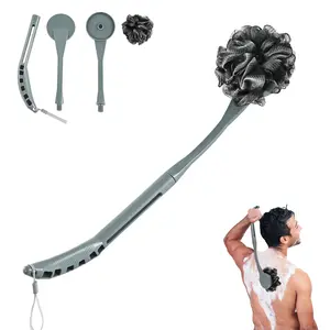 Loofah on a Stick, 20.5” Shower Sponge Loofah Back Scrubber, Exfoliation and Improved Skin Health, Back Loofah for Shower for Men Women, Body Back Scrubber