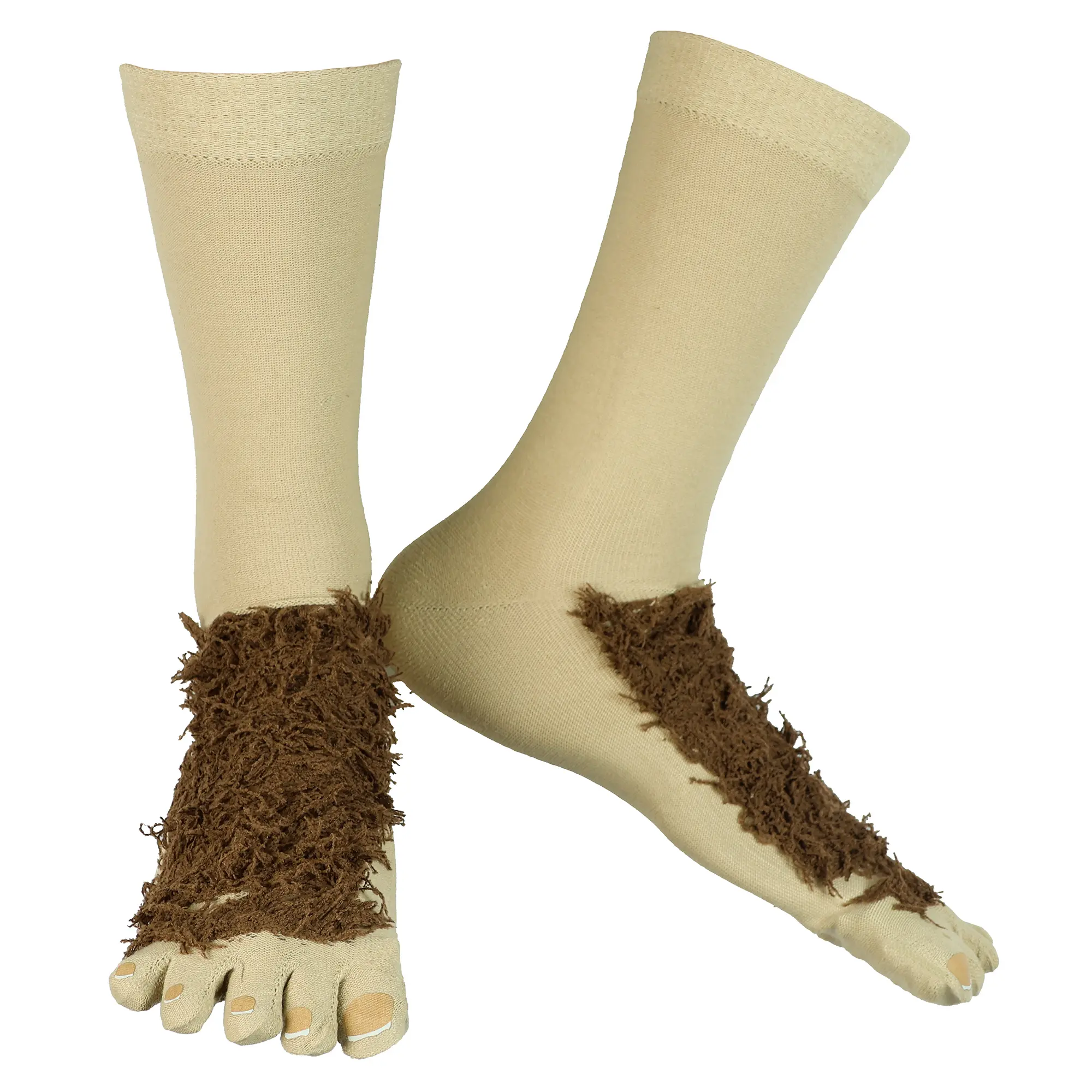 The Lord of The Rings Men's Hobbit Feet with Chenille Fur Crew Toe Socks, 1 Pair