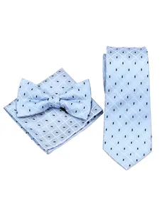 Elegant Men's Fashion Tie Set, Casual Elegant Tie, 3-Piece Necktie Bow Tie Handkerchief, Stylish Career Wedding Party, Trendy Gentleman Accessories