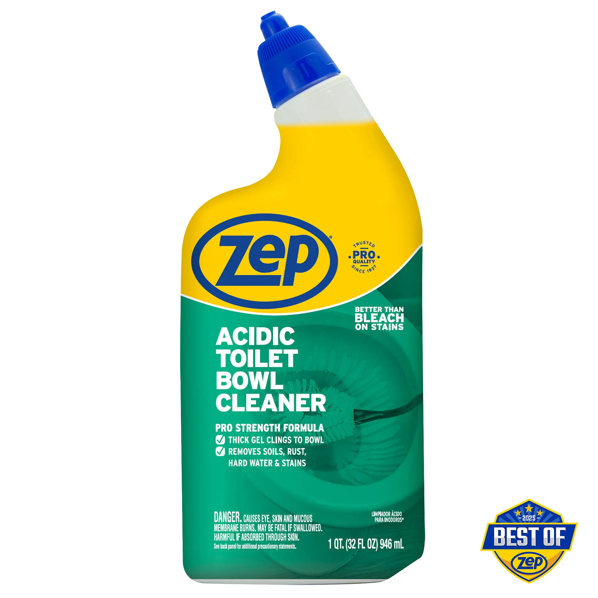Zep Acidic Toilet Bowl Cleaner - 32 Ounce - ZUATBC32 - 2x Thicker Clinging Formula