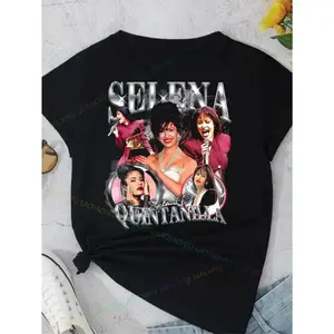 Selena Quintanilla Portrait Printed T-Shirt - 100 Cotton, Breathable, Lightweight for All Seasons, Ideal for Casual Wear and Sports, Men's, Rare, Summer Fashion, Street Top
