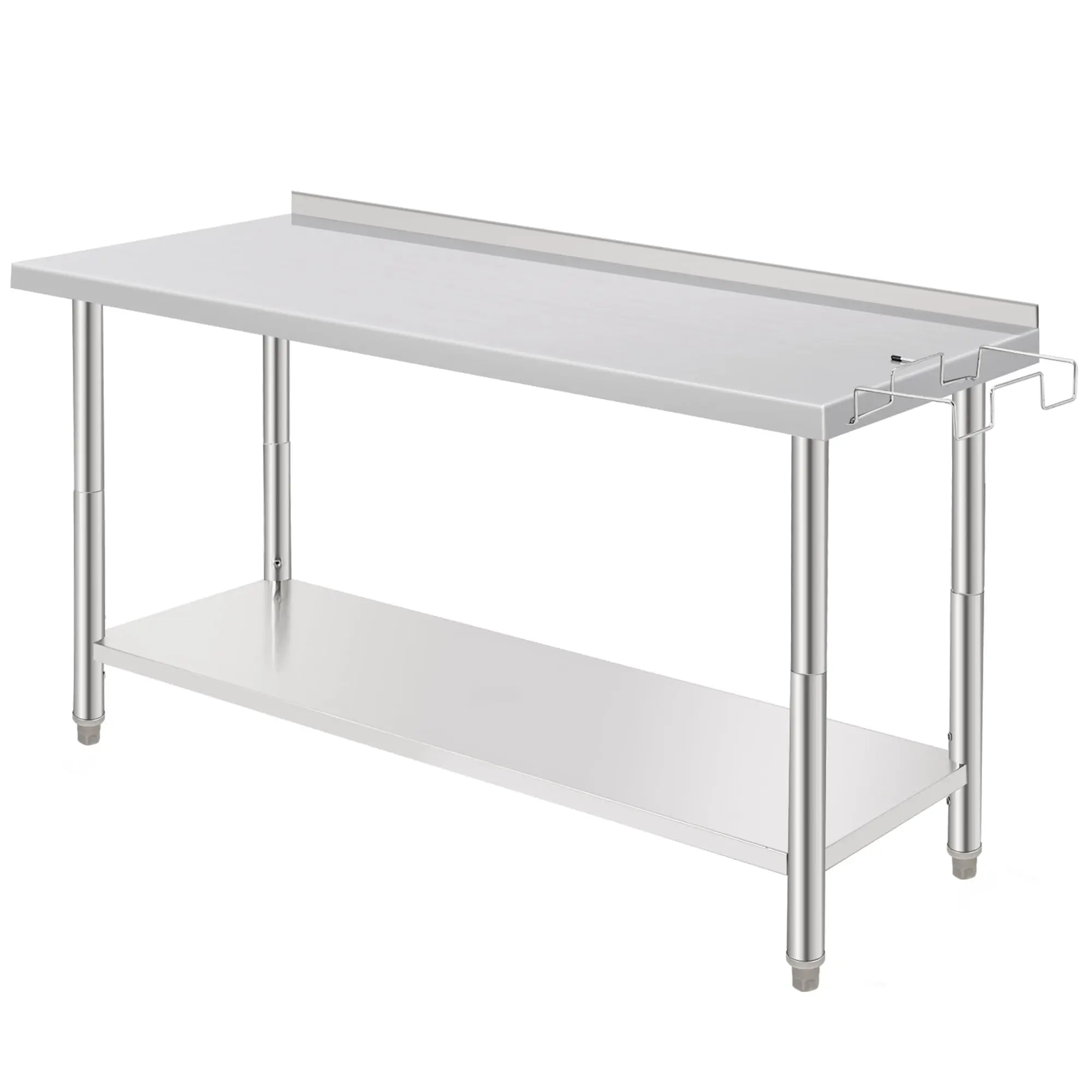 Garvee 60"X24"x35" NSF Stainless Steel Work Table, Heavy Duty Prep Table with Adjustable Undershelf, Commercial Metal Table for Kitchen, Restaurant, Home, Hotel, Workstation